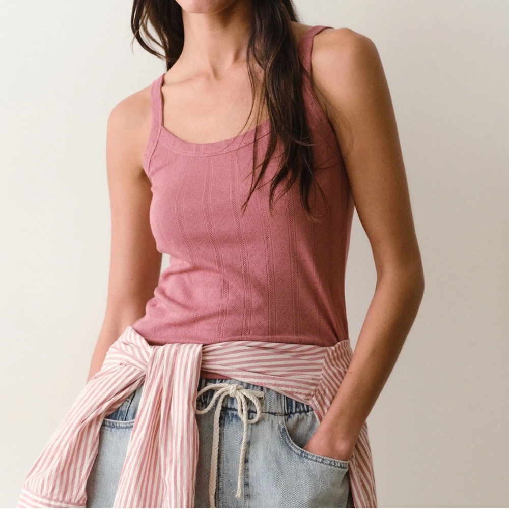 Marine Layer Lexi Pointelle Cami - Extra Small / Dusk Rose XS NEW WITH TAGS NWT